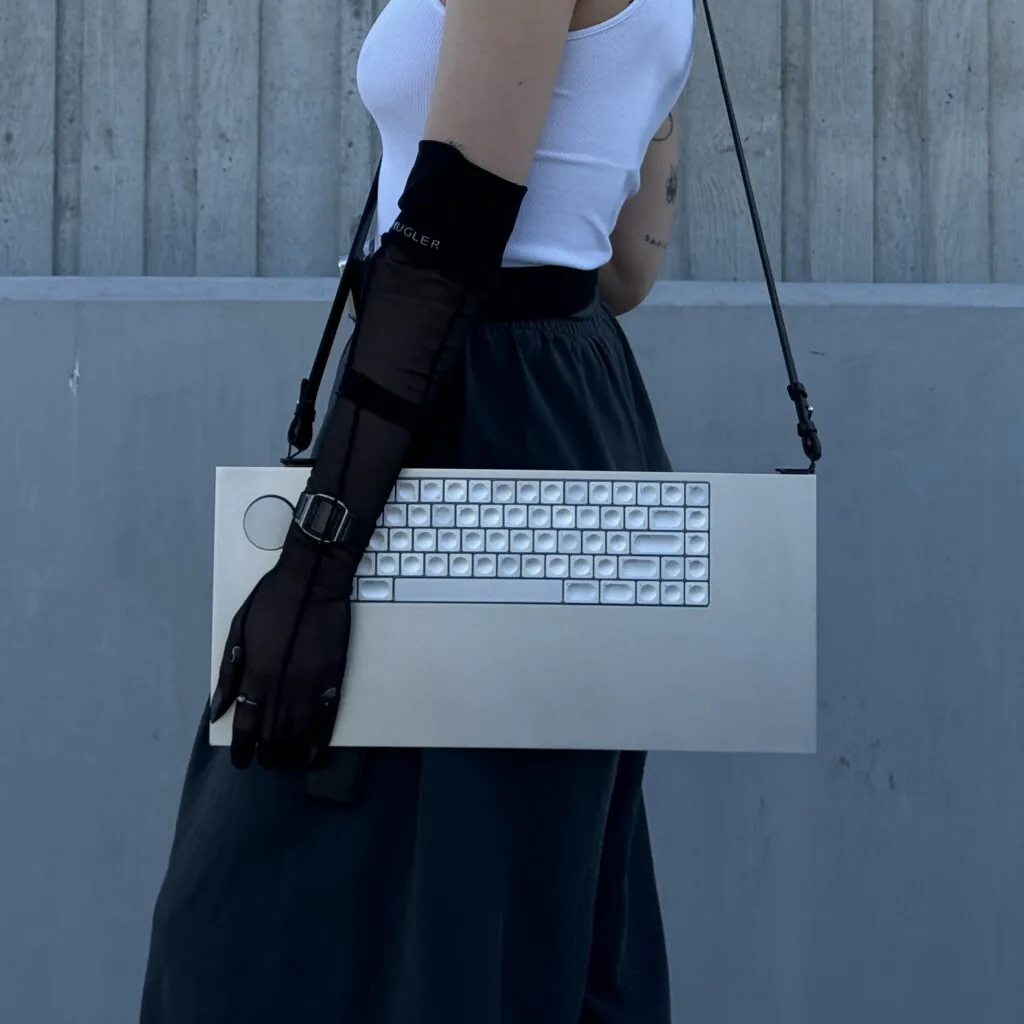 Icebreaker keyboard in the girl's hands